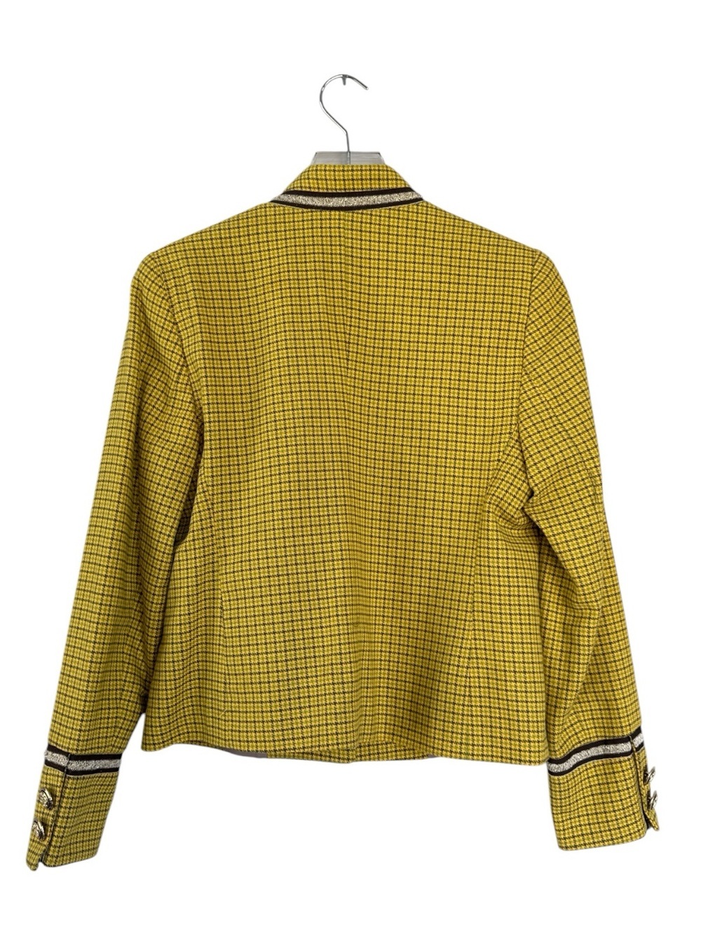 MOS MOSH Houndstooth Military Jacket | Mustard Yellow Tailored Blazer | EU 38 - Picture 2 of 4